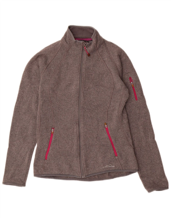 Eddie Bauer Dame træningsdragt Top jakke UK 10 Small Grey Flecked Polyester