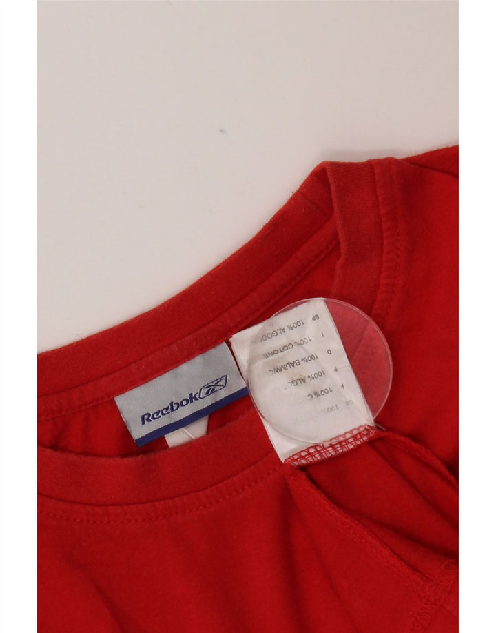 Reebok Herre Grafisk T-Shirt Top Stor Rød Bomuld