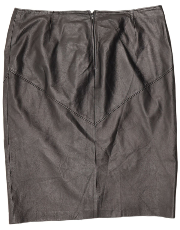 Vintage lædernederdel til kvinder W42 3XL Sort