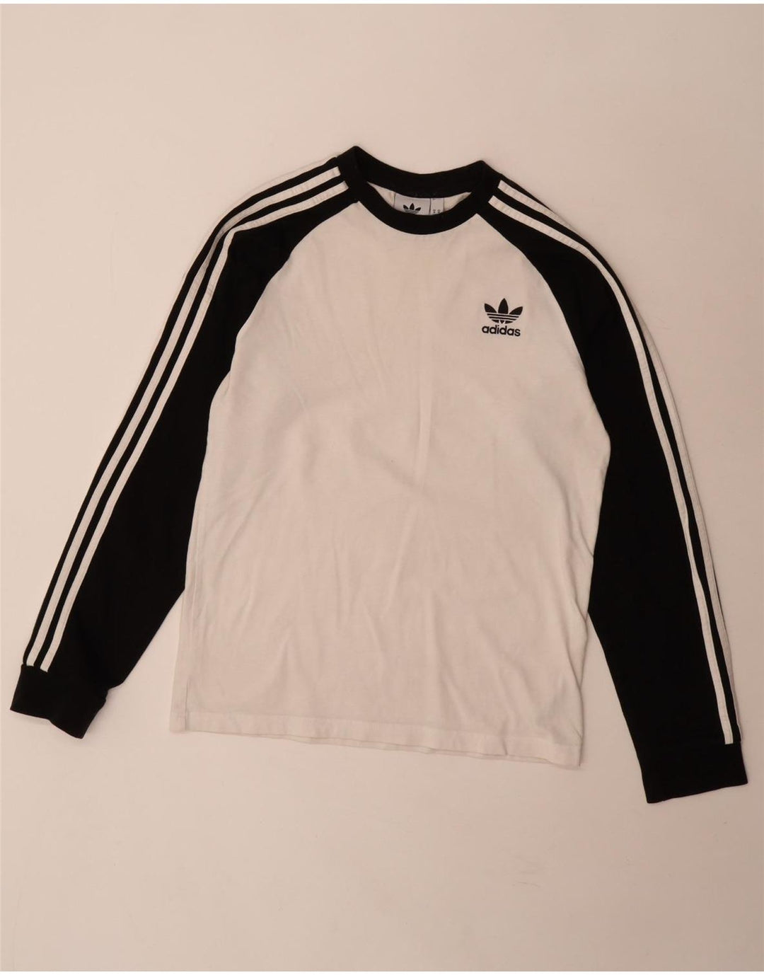Adidas Herre Top Langærmet Medium White Colourblock Bomuld