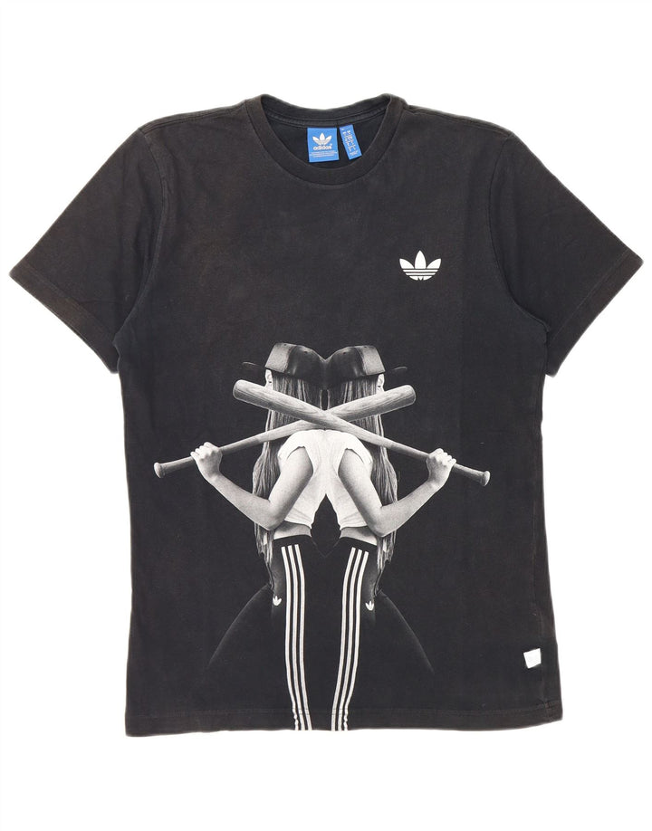 Adidas Herre grafisk T-shirt top lille sort bomuld