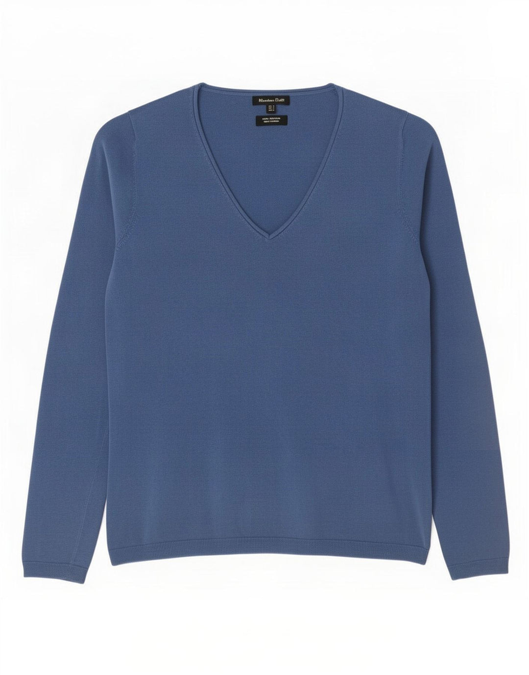 Massimo Dutti Dame V-hals sweater UK 10 Lille Blå Bomuld