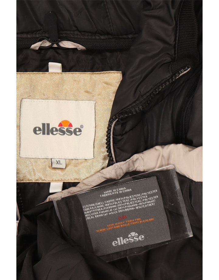 ELLESSE Womens Hooded Padded Jacket UK 18 XL Grey Polyester