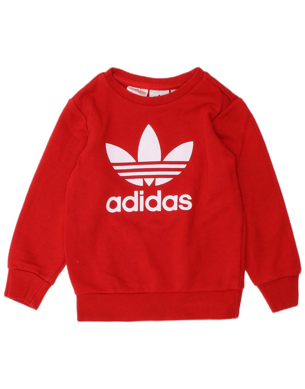ADIDAS Piger Grafisk Sweatshirt Jumper 2-3 År Rød Bomuld