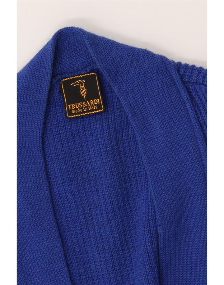 TRUSSARDI Womens Cardigan Sweater IT 40 Small Blue Vintage Trussardi and Second-Hand Trussardi from Messina Hembry 