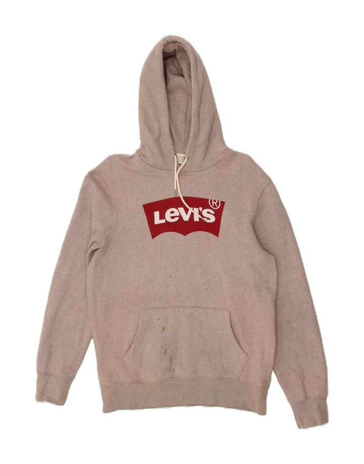 LEVI'S Mens Graphic Hoodie Jumper Medium Grey Cotton Vintage Levi's and Second-Hand Levi's from Messina Hembry 