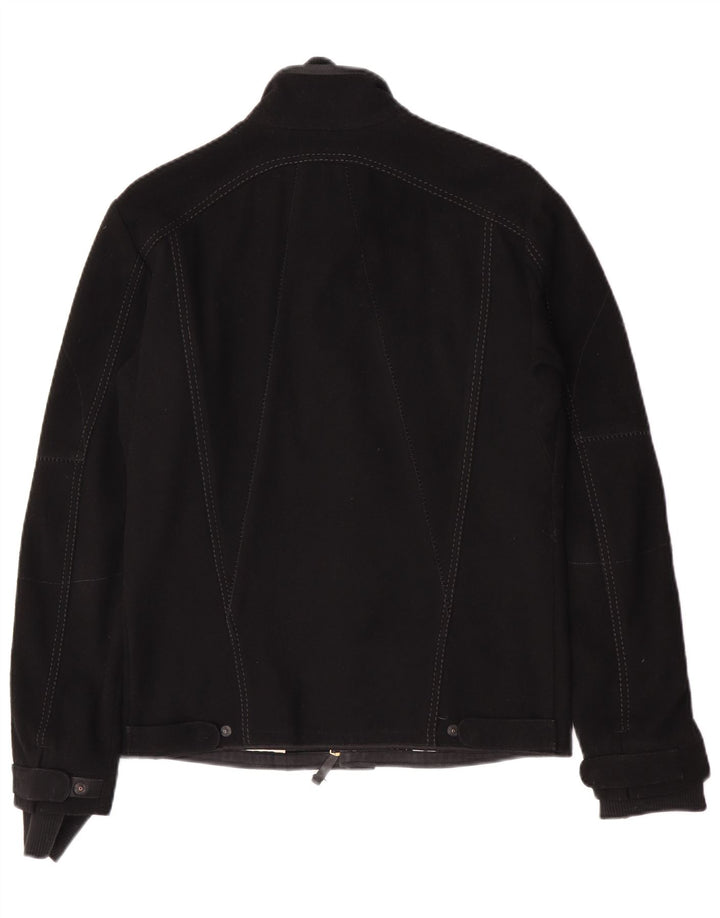 Marithe Francois Girbaud Bomberjakke til mænd UK 38 Medium Black Virgin Wool