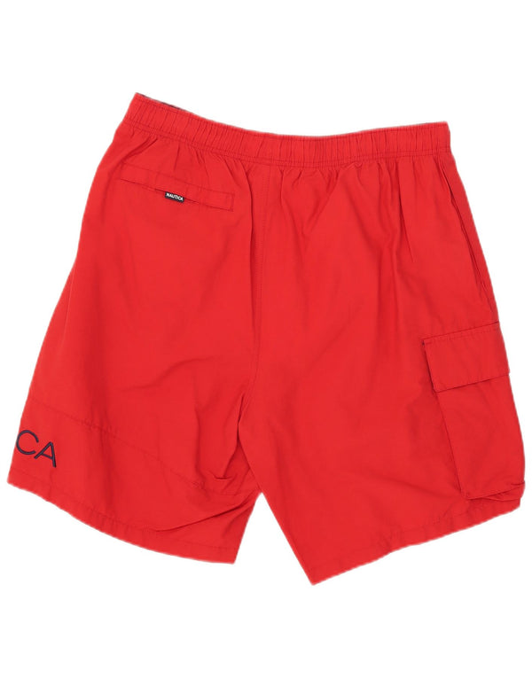 Nautica Mens Graphic Swimming Shorts Large Red Cotton
