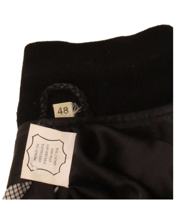 Vintage herre læderjakke IT 48 Medium Sort