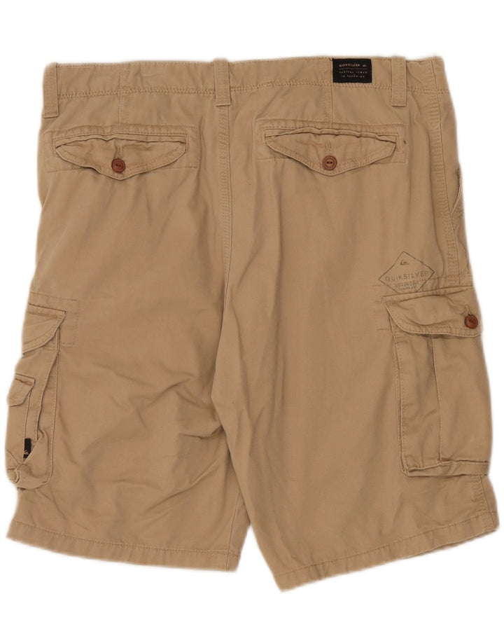 QUIKSILVER Herre Cargo Shorts W34 Large Beige Bomuld