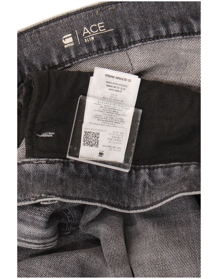 G-STAR Mens Ace Slim Jeans W32 L32 Grey Cotton