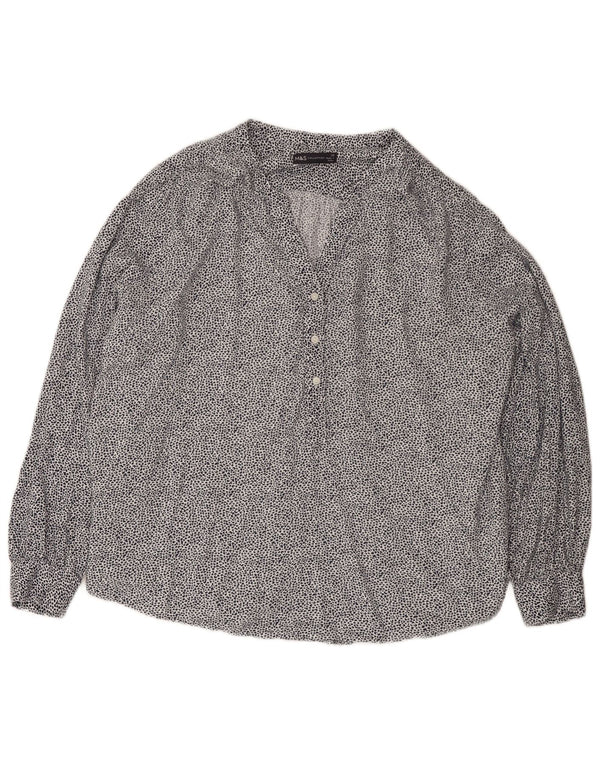 Marks & Spencer Dame Pullover Shirt Bluse UK 20 2XL Hvid Animal Print
