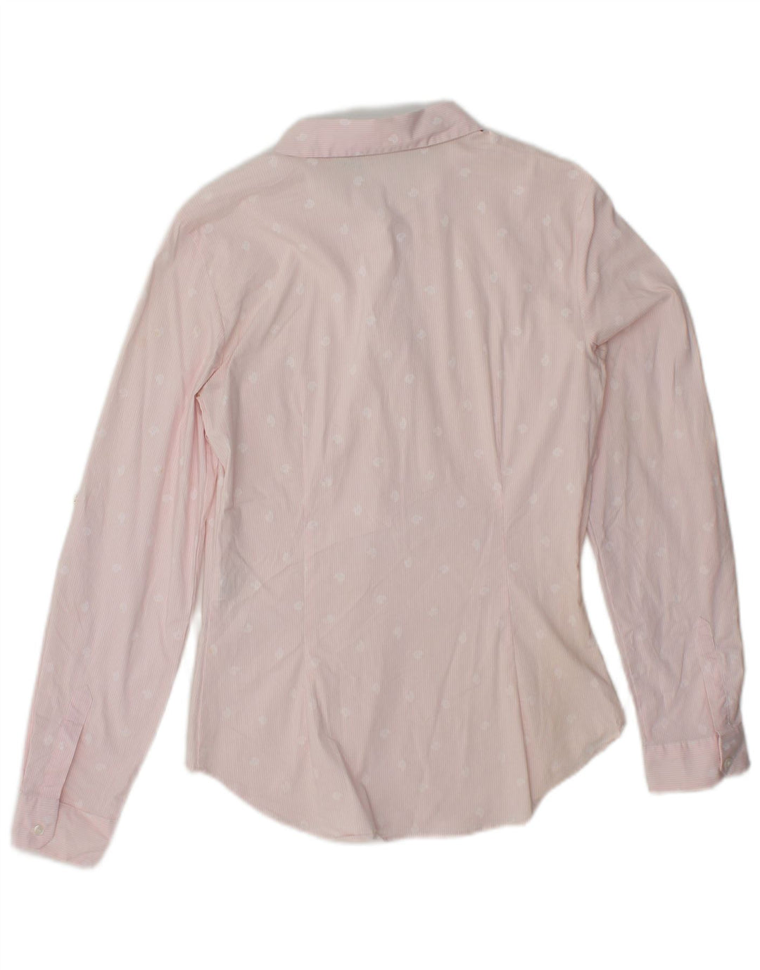 Zara Dame Langærmet Pullover Shirt UK 12 Medium Pink Paisley Cotton