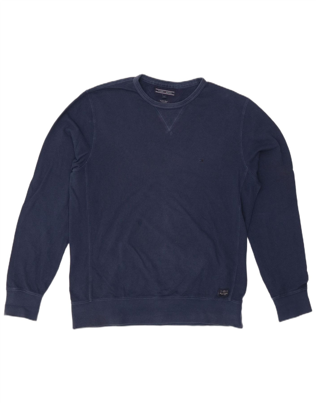 TOMMY HILFIGER Herre Vintage Fit Sweatshirt Jumper Stor marineblå bomuld