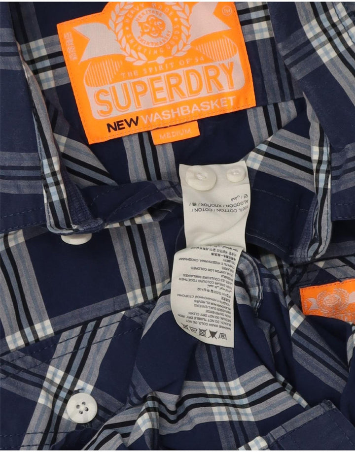 Superdry herreskjorte medium marineblå ternet bomuld