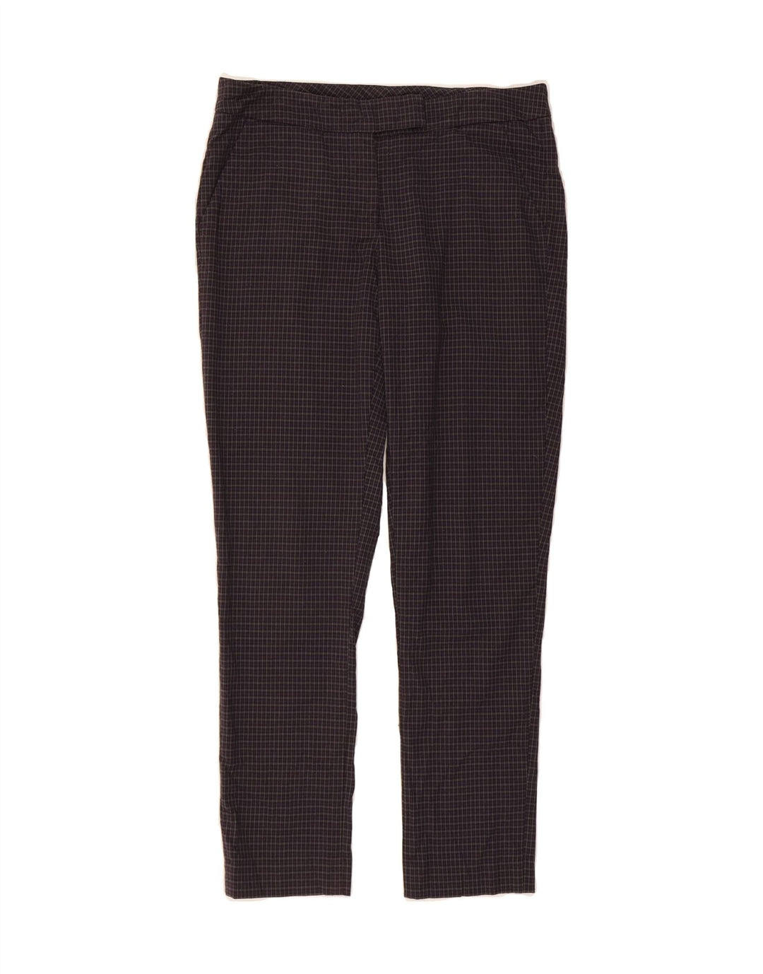BENETTON Womens Slim Chino Trousers IT 42 Medium W30 L29 Purple Check Vintage Benetton and Second-Hand Benetton from Messina Hembry 