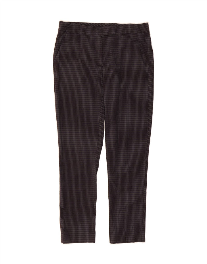BENETTON Womens Slim Chino Trousers IT 42 Medium W30 L29 Purple Check Vintage Benetton and Second-Hand Benetton from Messina Hembry 