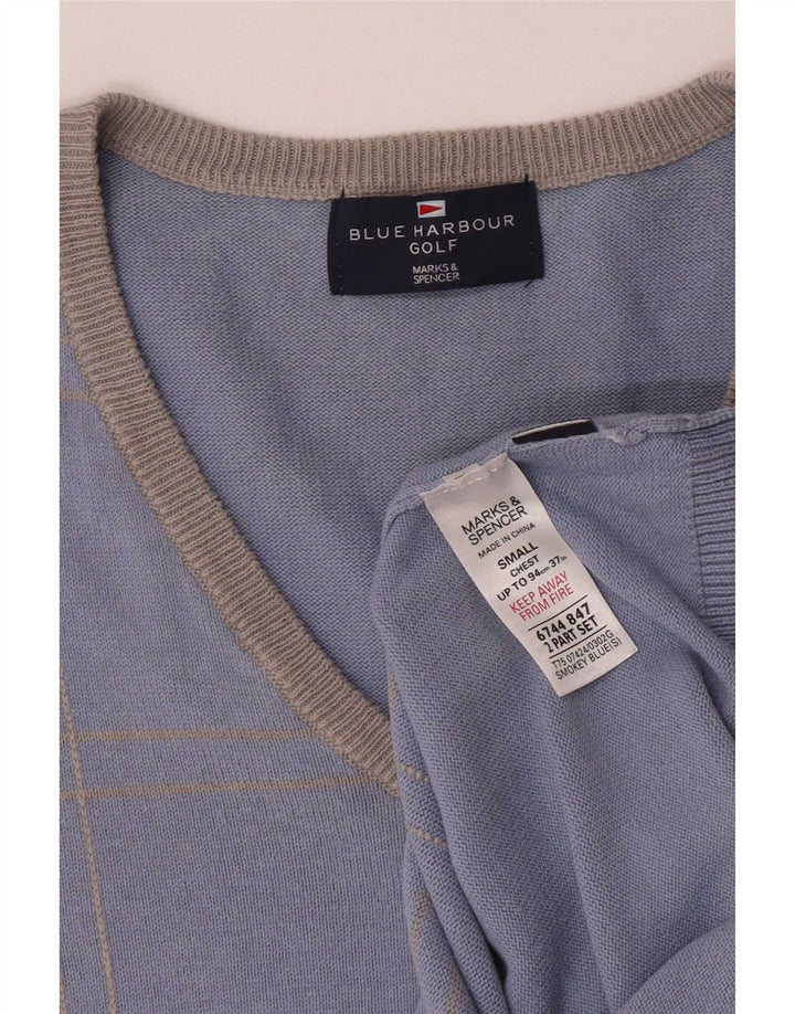 Marks & Spencer Herre Golfvest Tank Top Lille Blå Bomuld