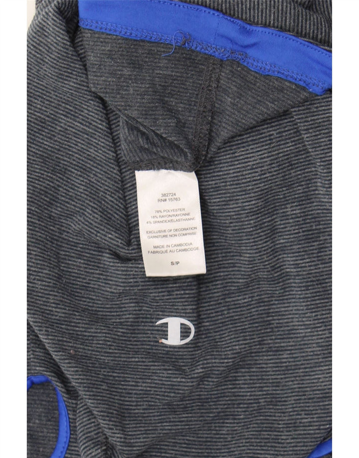 CHAMPION Womens Top Long Sleeve UK 10 Small Grey Pinstripe Polyester Vintage Champion and Second-Hand Champion from Messina Hembry 