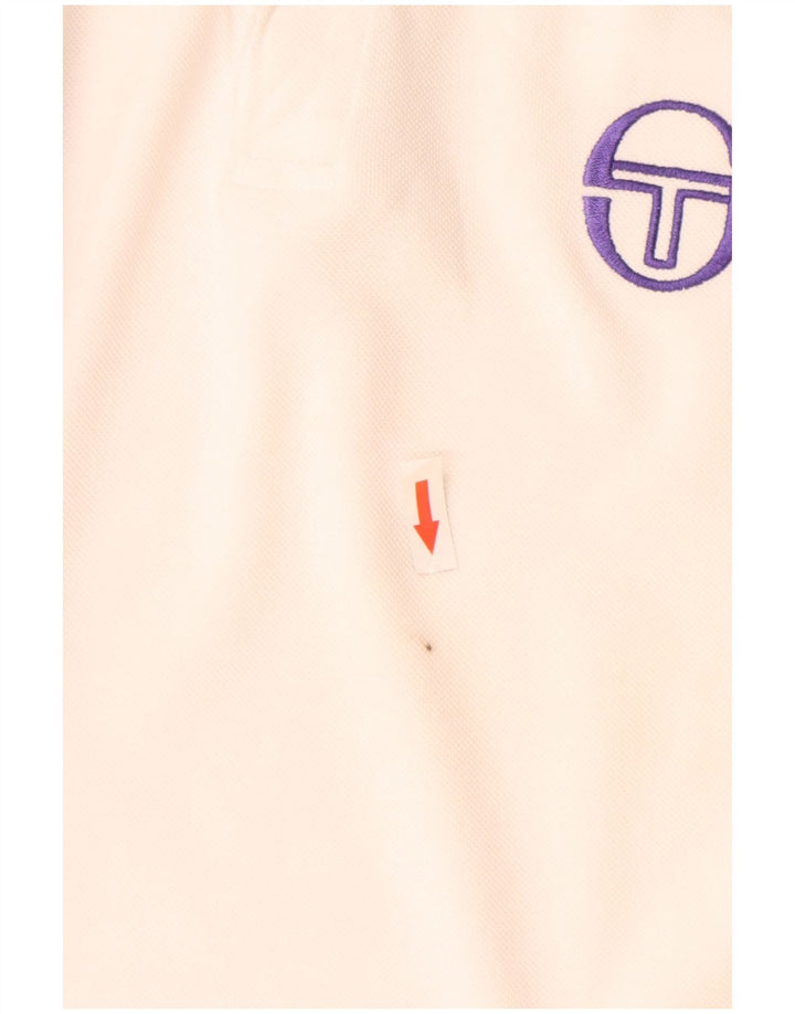 Sergio Tacchini Herre grafisk poloshirt Lille hvid bomuld
