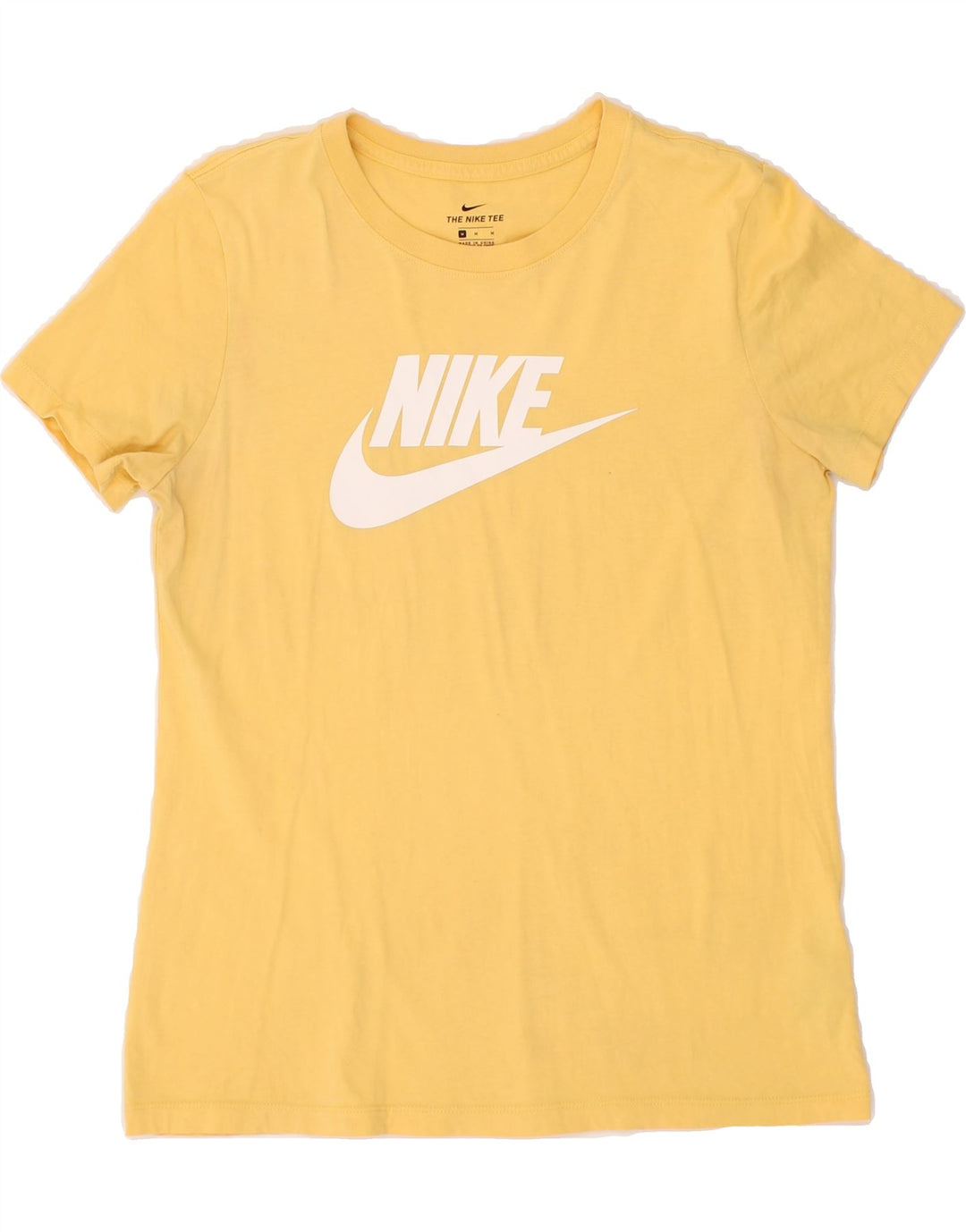 NIKE Womens Graphic T-Shirt Top UK 14 Medium Yellow Cotton Vintage Nike and Second-Hand Nike from Messina Hembry 