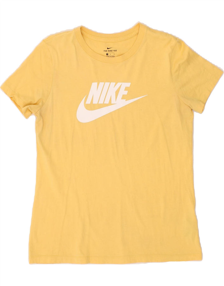 NIKE Womens Graphic T-Shirt Top UK 14 Medium Yellow Cotton Vintage Nike and Second-Hand Nike from Messina Hembry 
