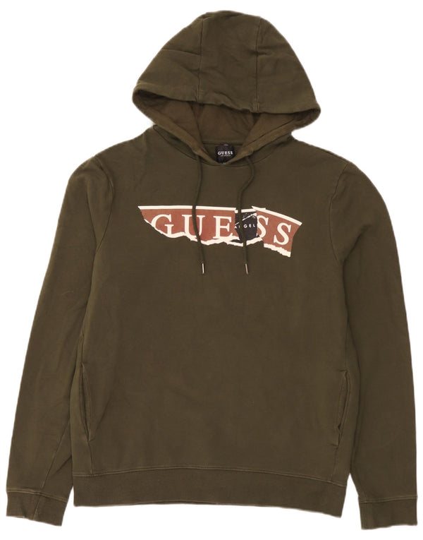 Guess Grafisk hættetrøje til mænd Medium Khaki Bomuld