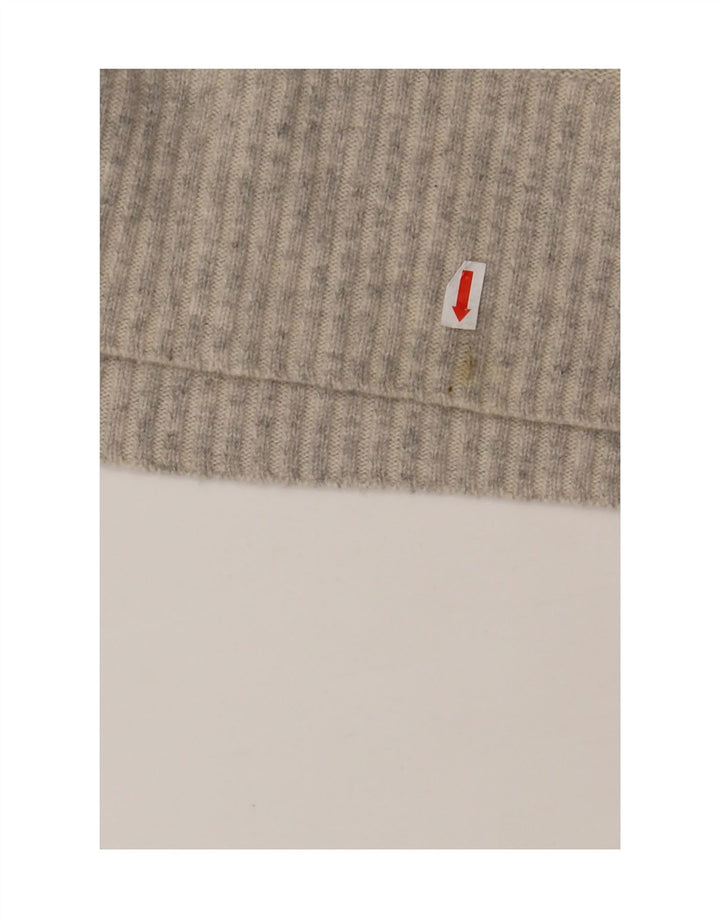 TOMMY HILFIGER Womens Roll Neck Jumper Sweater UK 10 Small Grey Striped