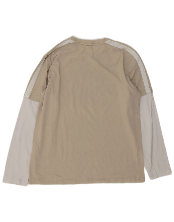 North Sails Mens Graphic Top Long Sleeve Medium Beige Colourblock Cotton