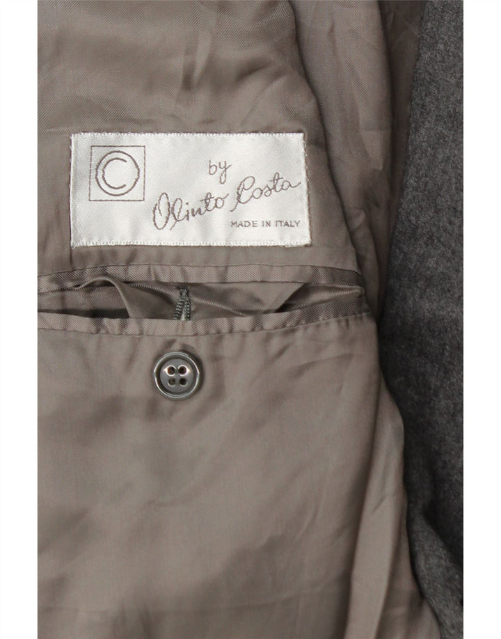 Vintage herre dobbeltradet blazerjakke IT 52 XL grå uld