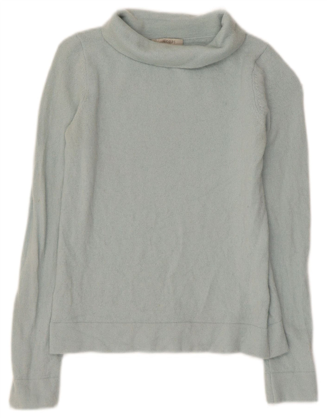 Hobbs Dame Crop Roll Neck sweater UK 4 XS Blue Wool