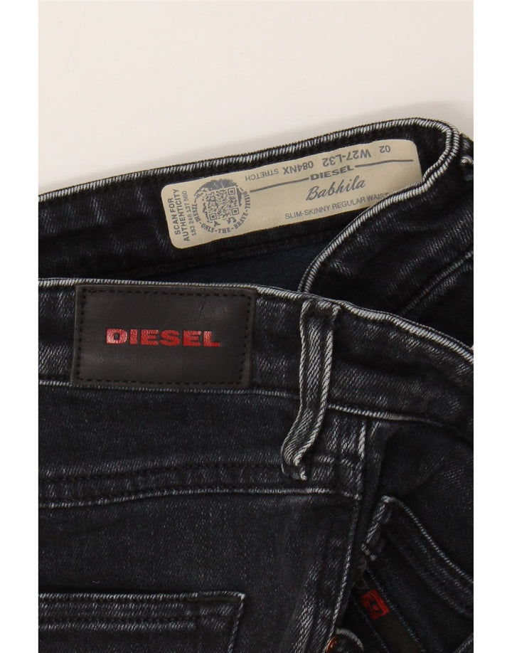 DIESEL Dame Babhila Regular Fit Slim Skinny Jeans W27 L27 sort bomuld