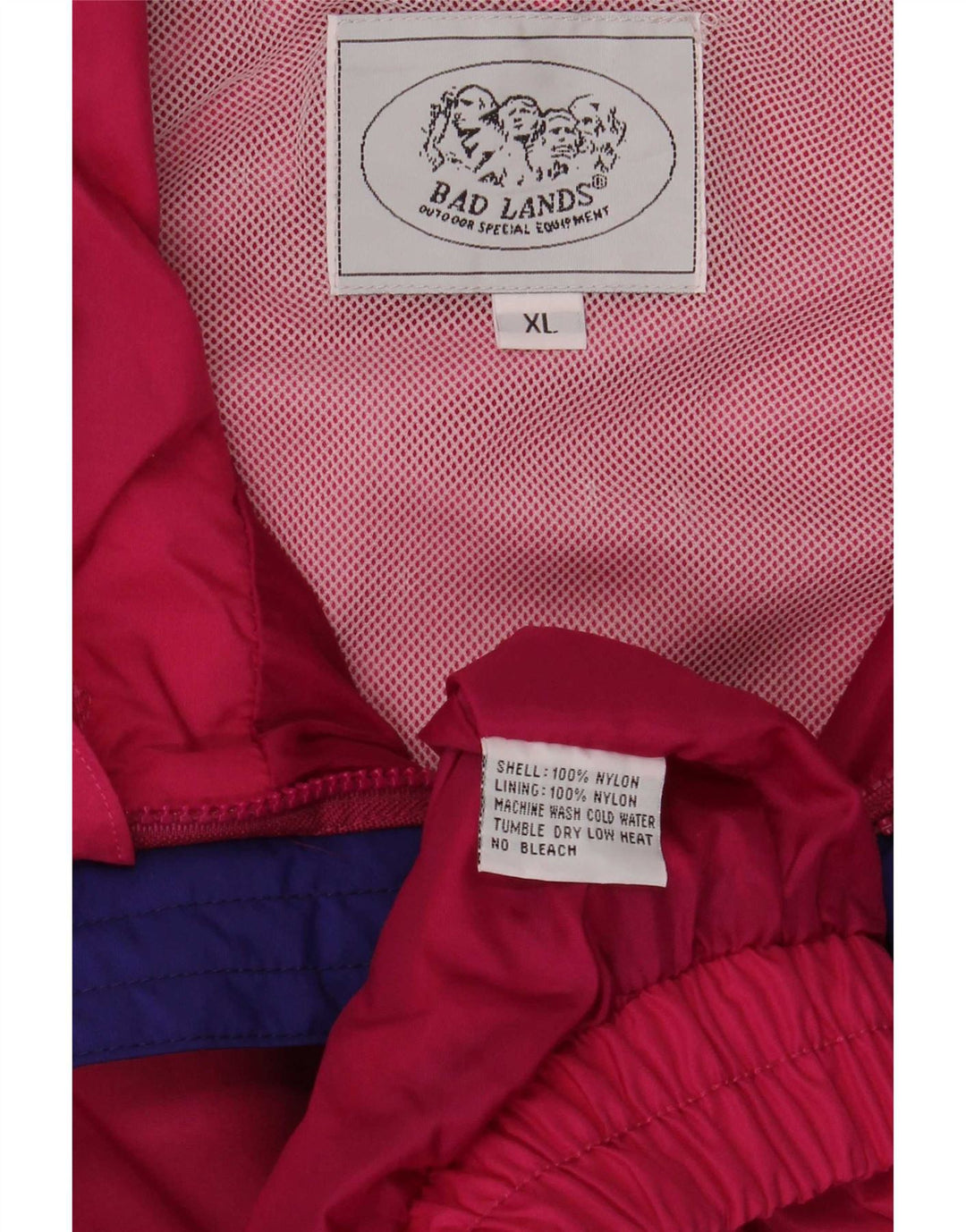 Bad Lands Regnjakke til mænd UK 42 XL Pink Colourblock Nylon