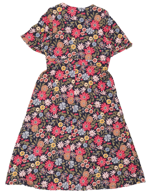 Seasalt Cornwall Dame Maxi Dress UK 16 Large Navy Blue Floral Cotton