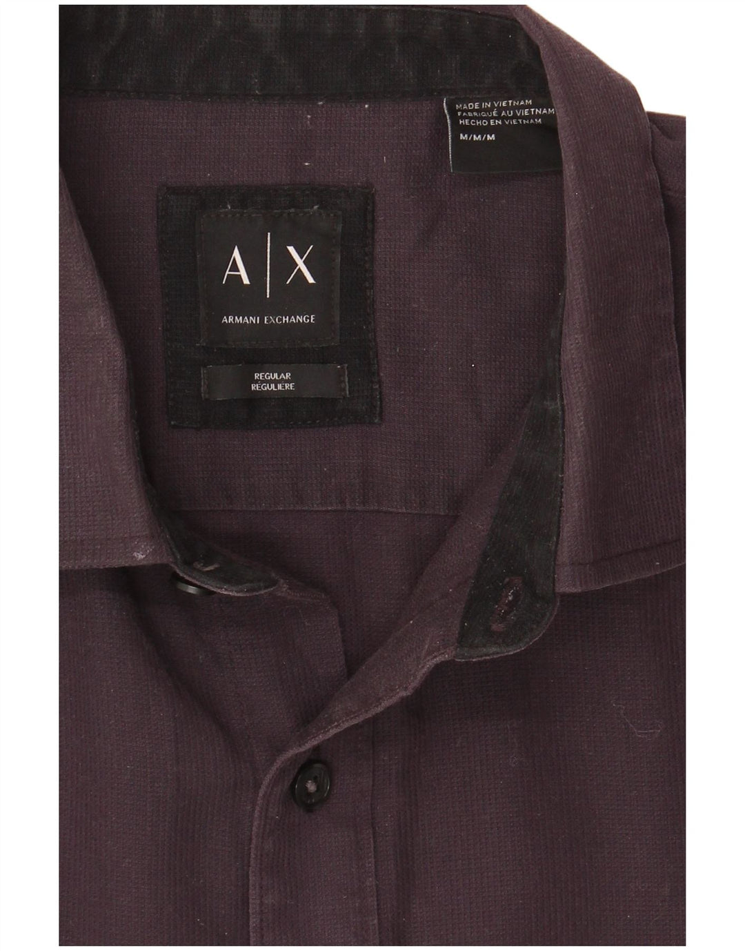 Armani Exchange Herre Regular Fit skjorte Medium Sort Bomuld