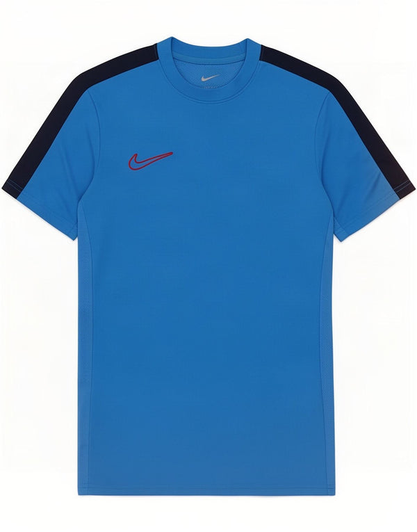 Nike Herre Dri Fit Slim T-Shirt Top Lille Blå Colourblock Polyester