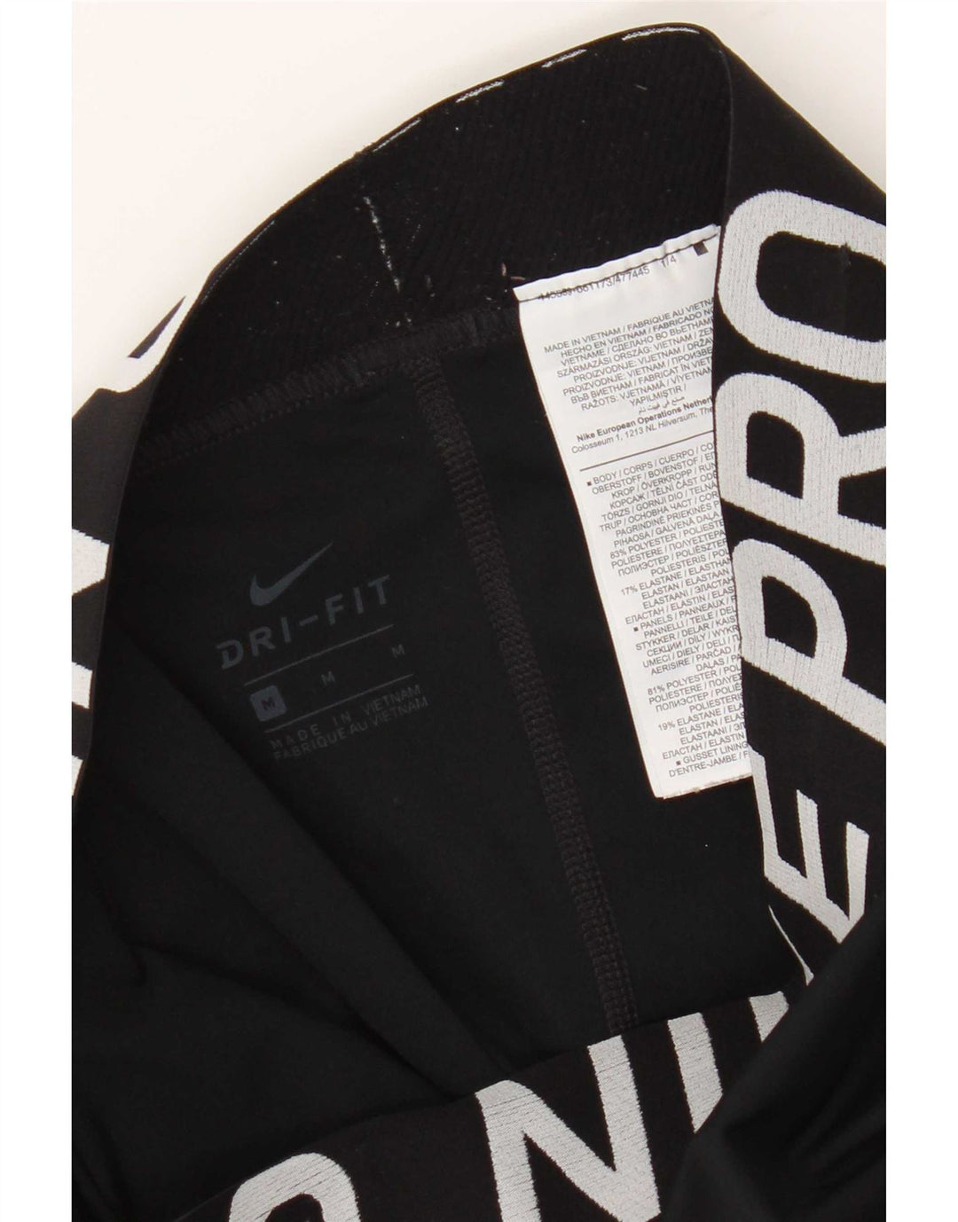 Nike Dame Dri Fit Grafiske Leggings UK 12 Medium Sort Polyester
