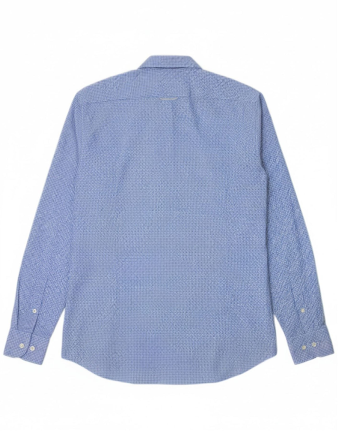 TOMMY HILFIGER Mens Fitted Shirt Size 40 15 1/2  Medium Blue Gingham