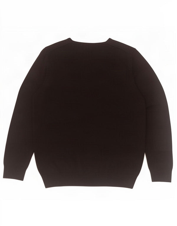 Marks & Spencer Dame Boat Neck Jumper Sweater UK 16 Large Black Acryl