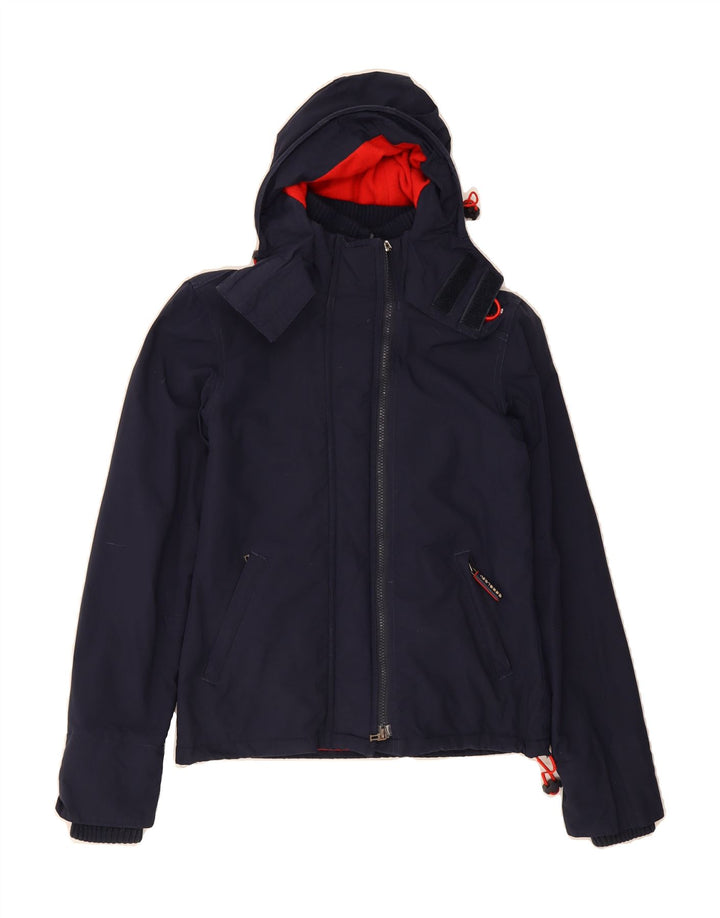 SUPERDRY Mens Windcheater Windbreaker Jacket XS Navy Blue Polyester Vintage Superdry and Second-Hand Superdry from Messina Hembry 