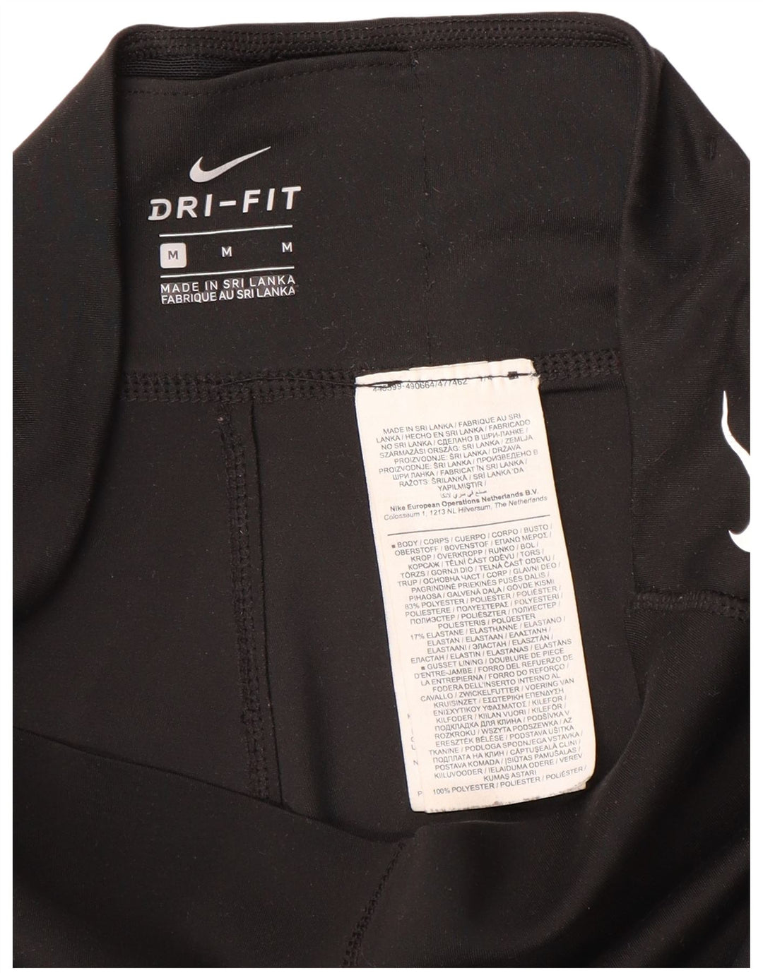 NIKE Dame Dri Fit Leggings UK 12 Medium Sort Polyester