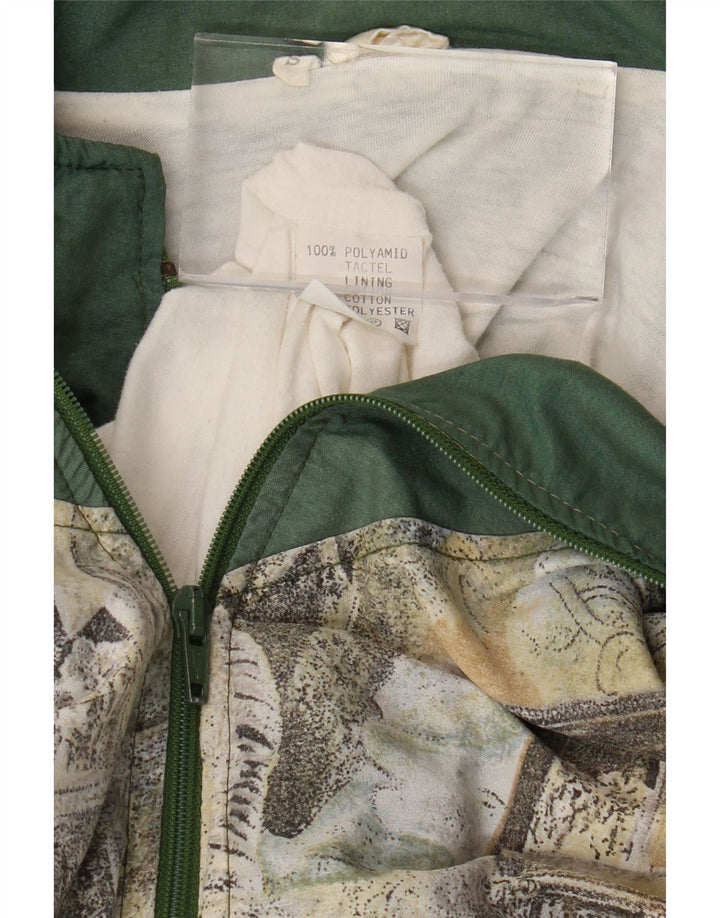 VINTAGE Herre Loose Fit Grafisk træningsdragt Topjakke Lille Khaki Polyamid