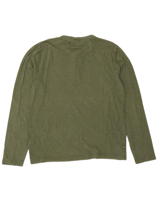 Tommy Hilfiger Herre Top Langærmet XL Khaki Bomuld