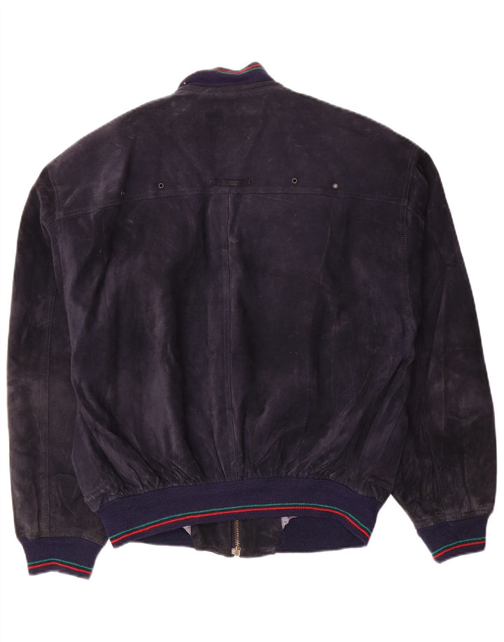 Cinquanta Herre Ruskind Bomber Jacket IT 48 Medium Navy Blue Læder