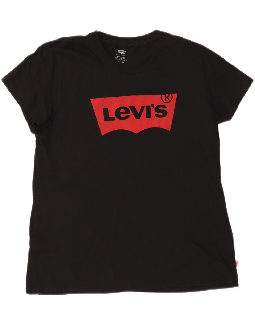 LEVI'S Grafisk T-shirt top til kvinder UK 18 XL Sort