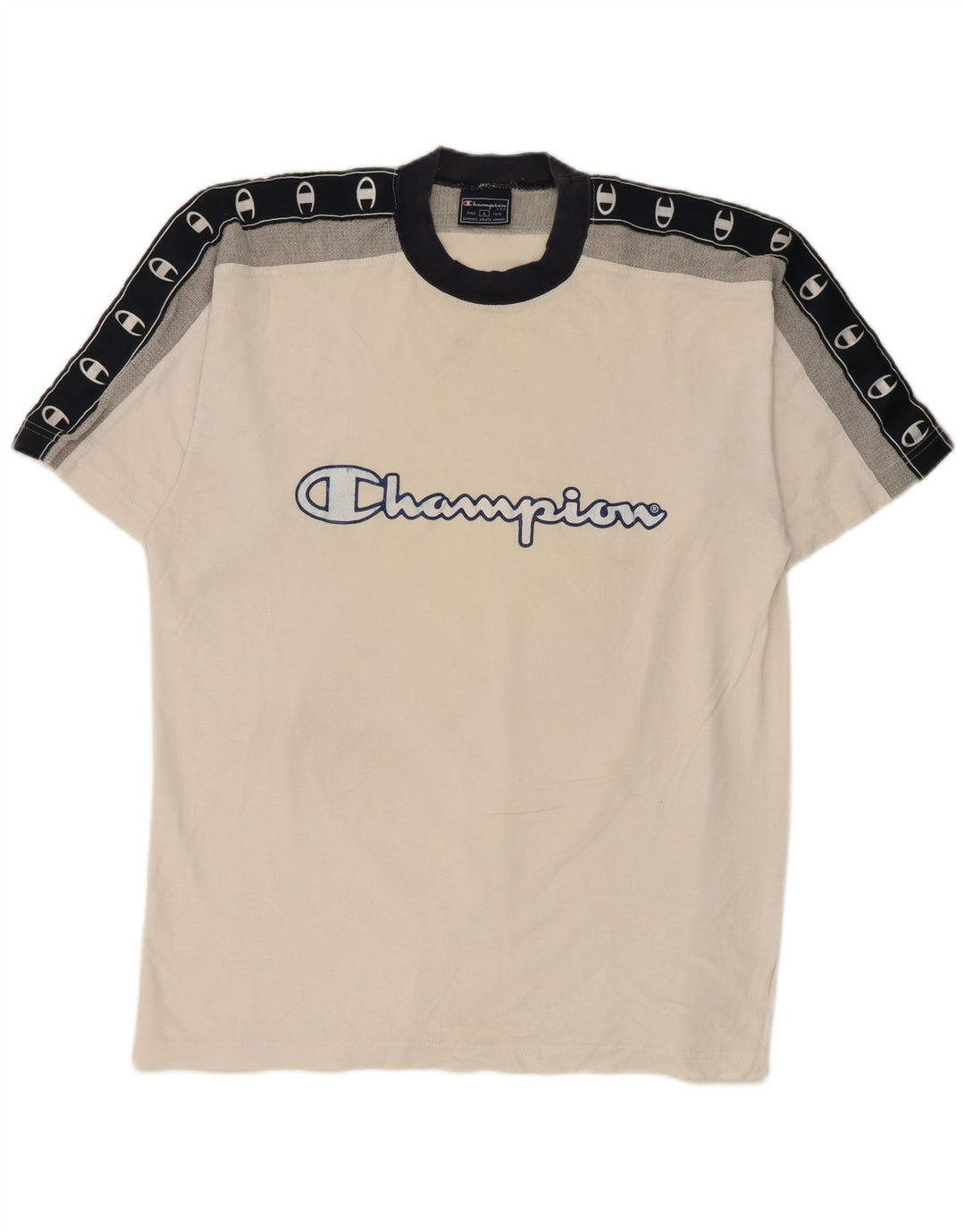 Champion Herre grafisk T-shirt Top Stor hvid Colourblock Bomuld