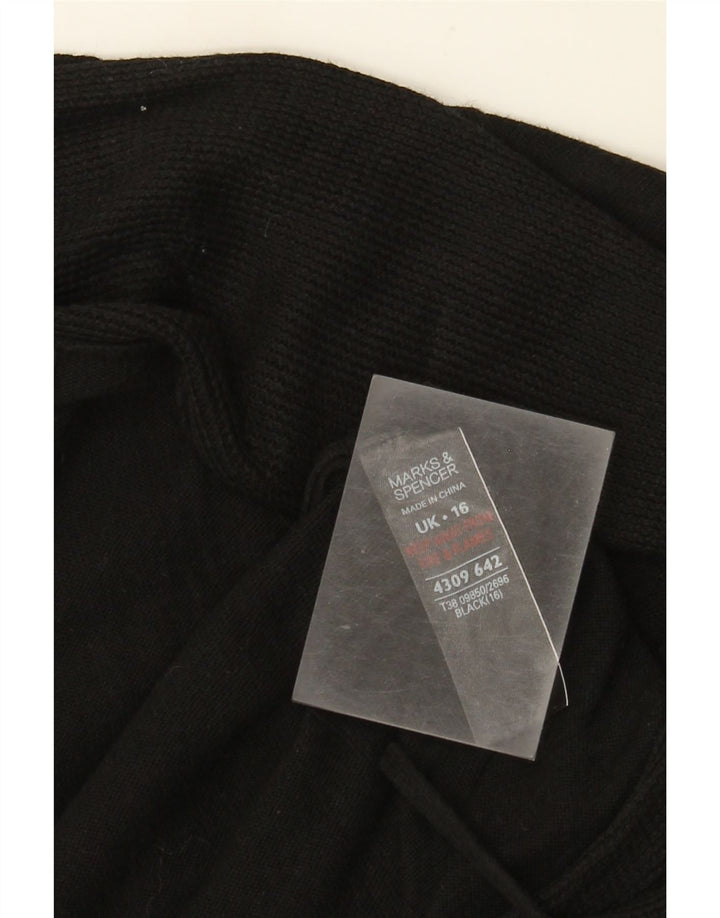 Marks & Spencer Dame Longline Åben Cardigan Sweater UK 16 Large Black