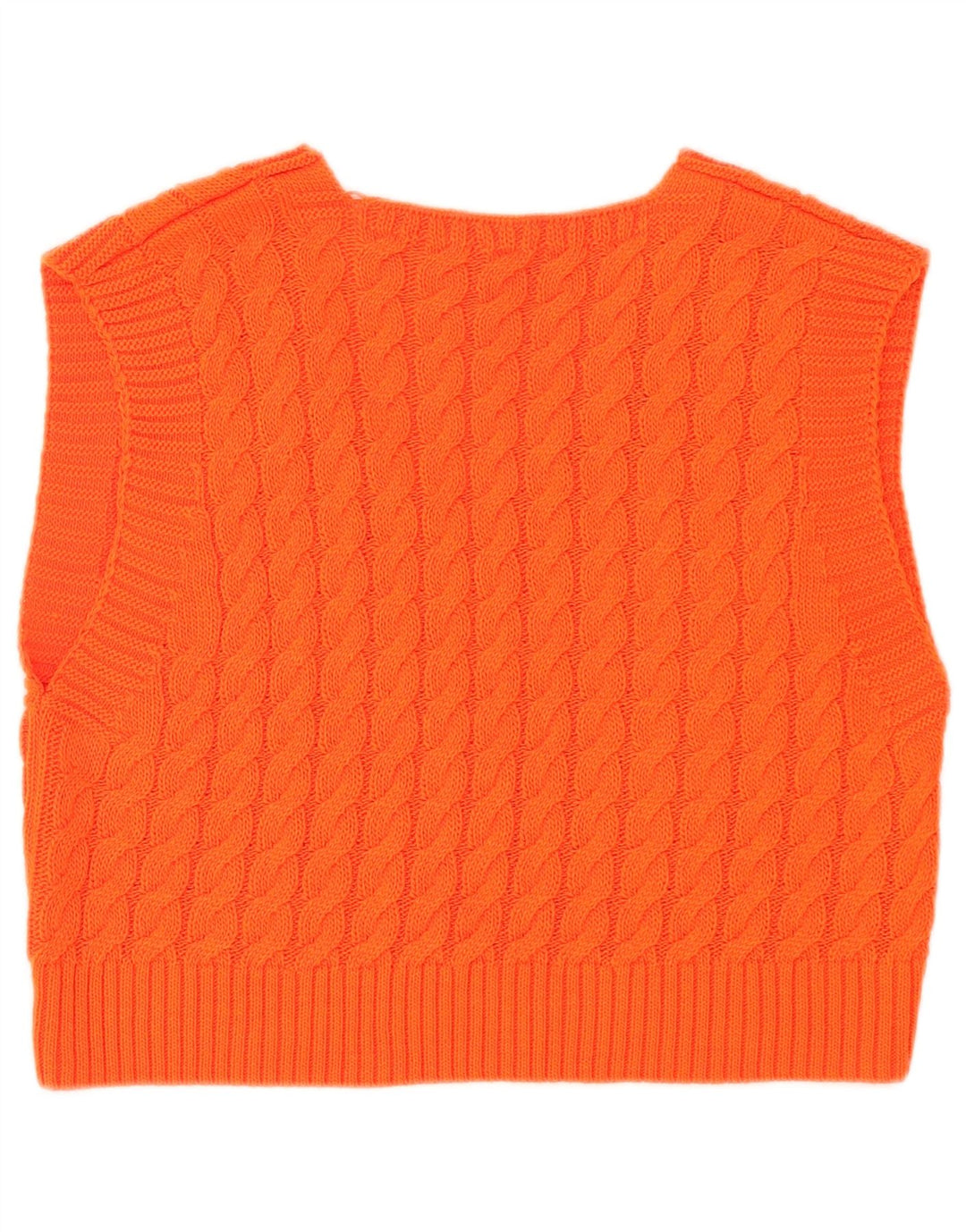 Vintage Dame Crop Vest Tank Top UK 14 Medium Orange