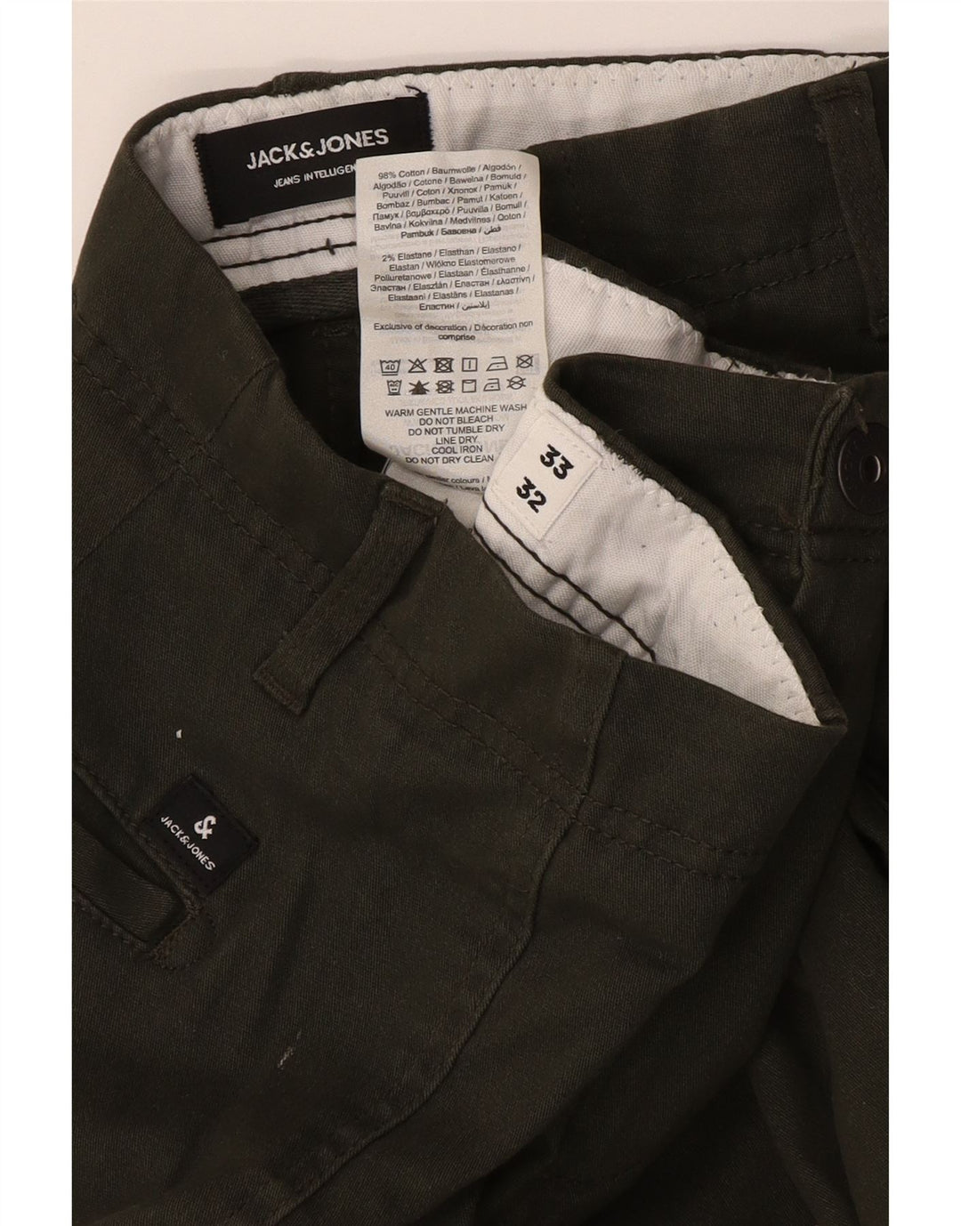 Jack & Jones Herre Slim Cargo Bukser W33 L32 Grøn Bomuld