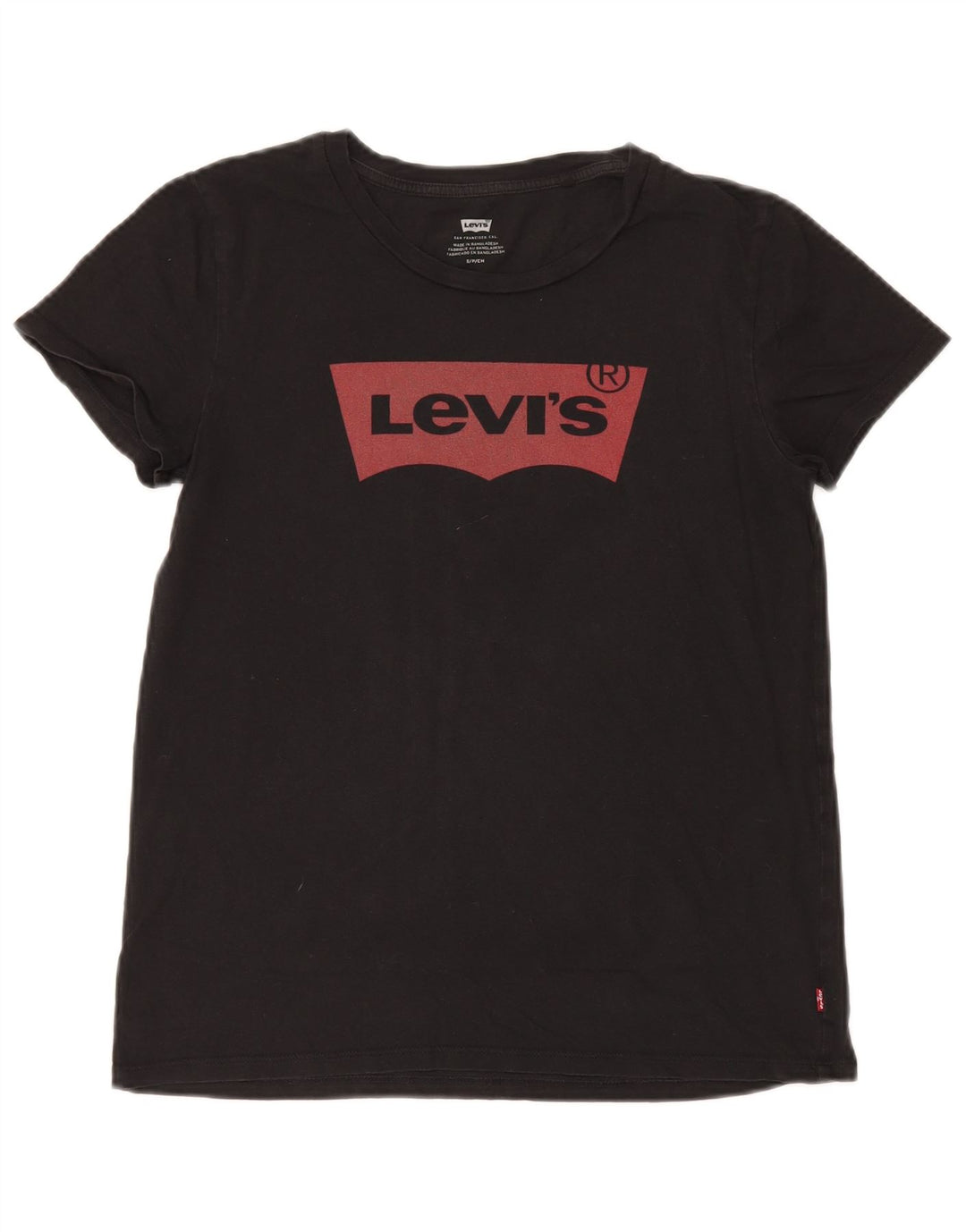 Levi's Dame Grafisk T-Shirt Top UK 10 Lille Sort